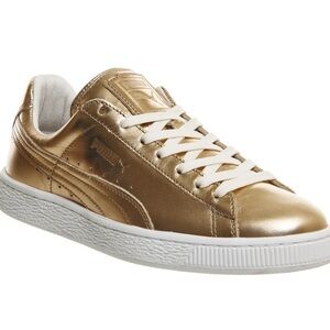 PUMA Basket metallic gold sneakers